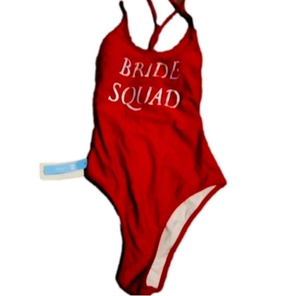 BRIDE Squad Red One Piece Swim Suit Size Medium NWT!